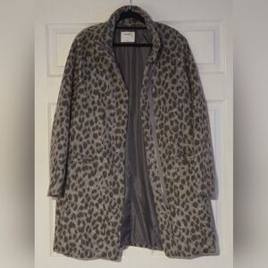 Women's Relaxed Soft-Brushed Leopard-Print Coat